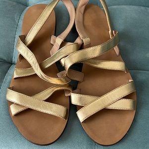 J.Crew Gold Sandals. Size 9.